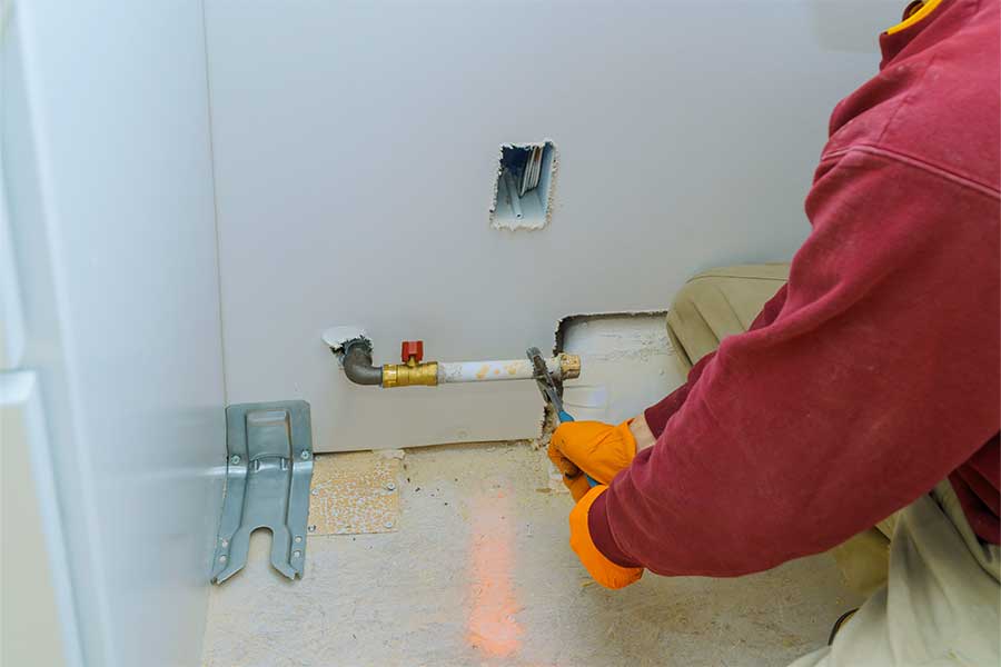 Gas line installation in progress