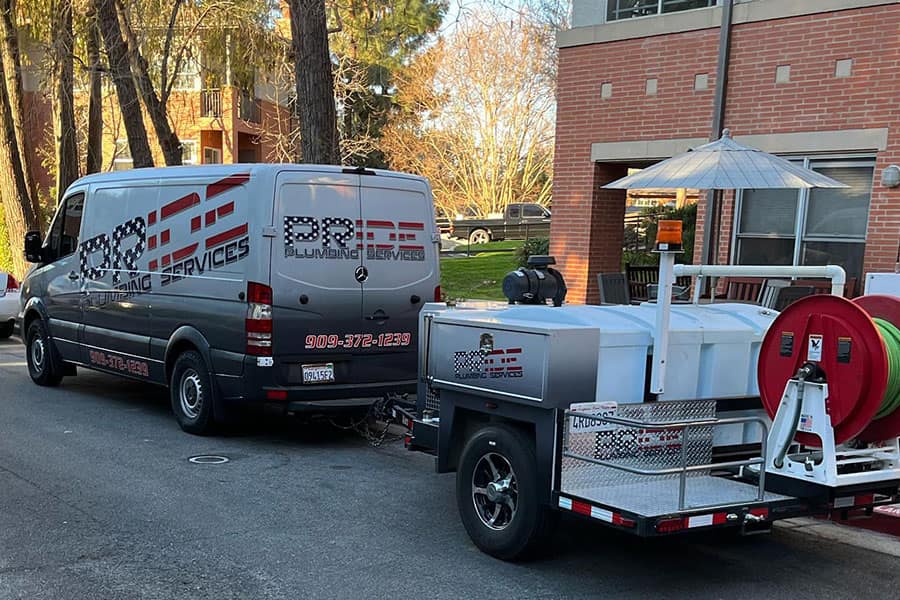 Service truck of Pride Plumbing Services