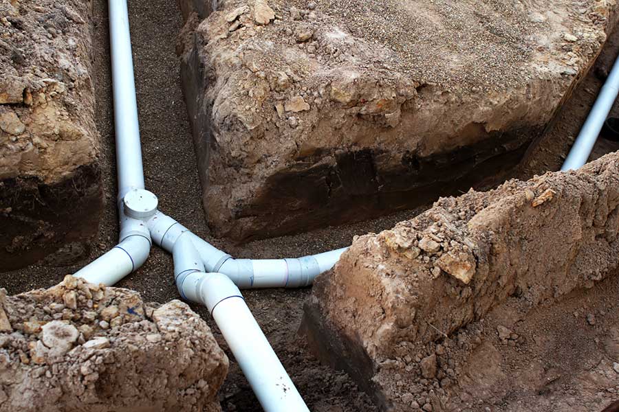 Main water line replacement in progress
