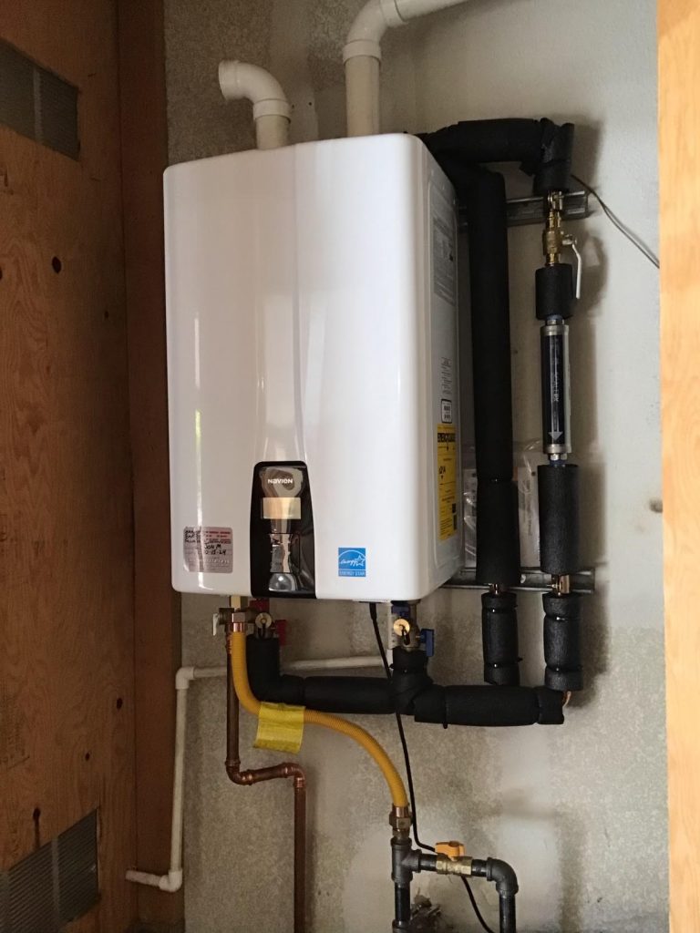 Finished tankless heater installation service