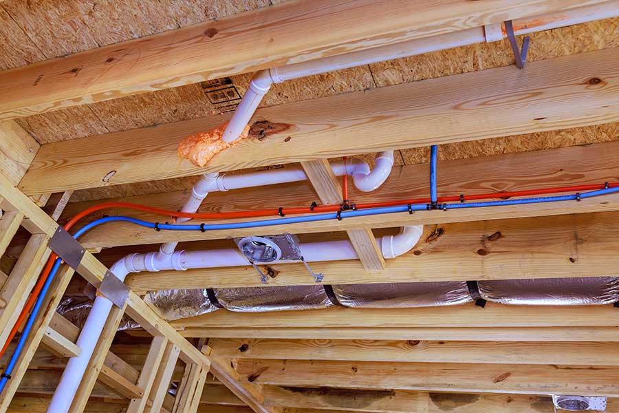 Drain pipe installation & repair in progress