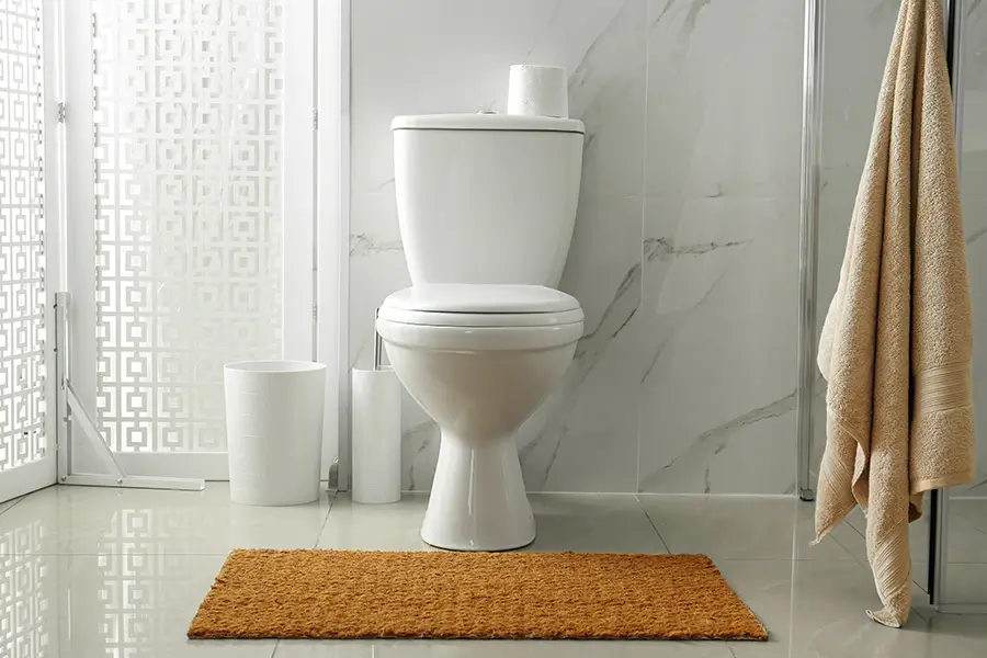 Commercial restroom toilet repair completed