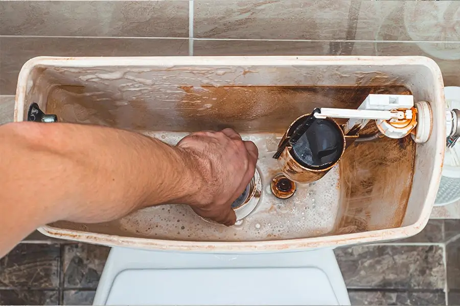 Toiletb repair in progress